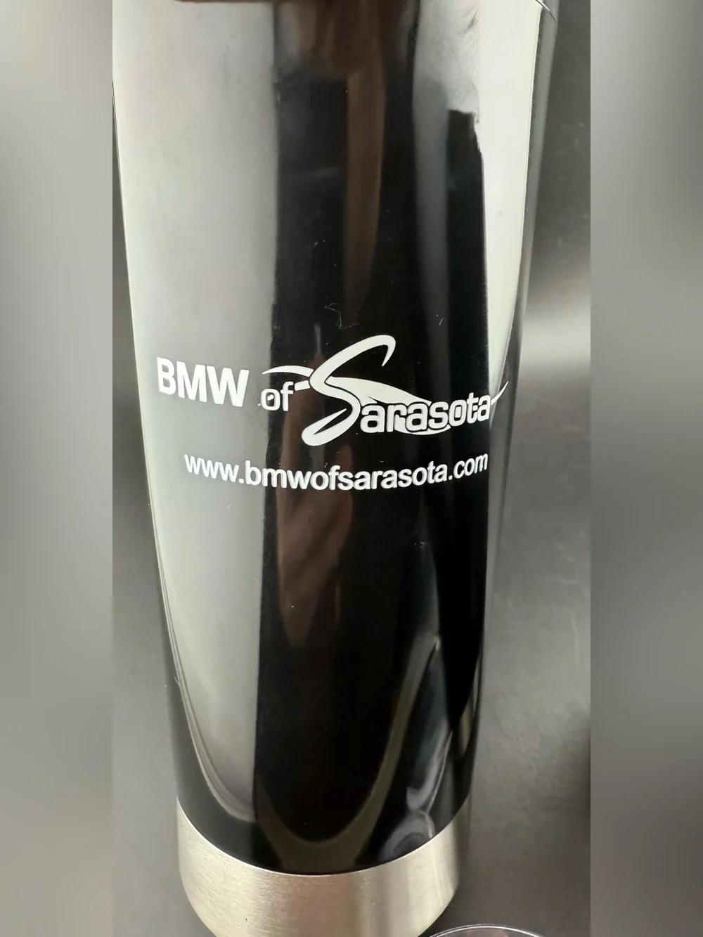 2 New BMW of Sarasota drink tumblers with sealed lids. 22oz